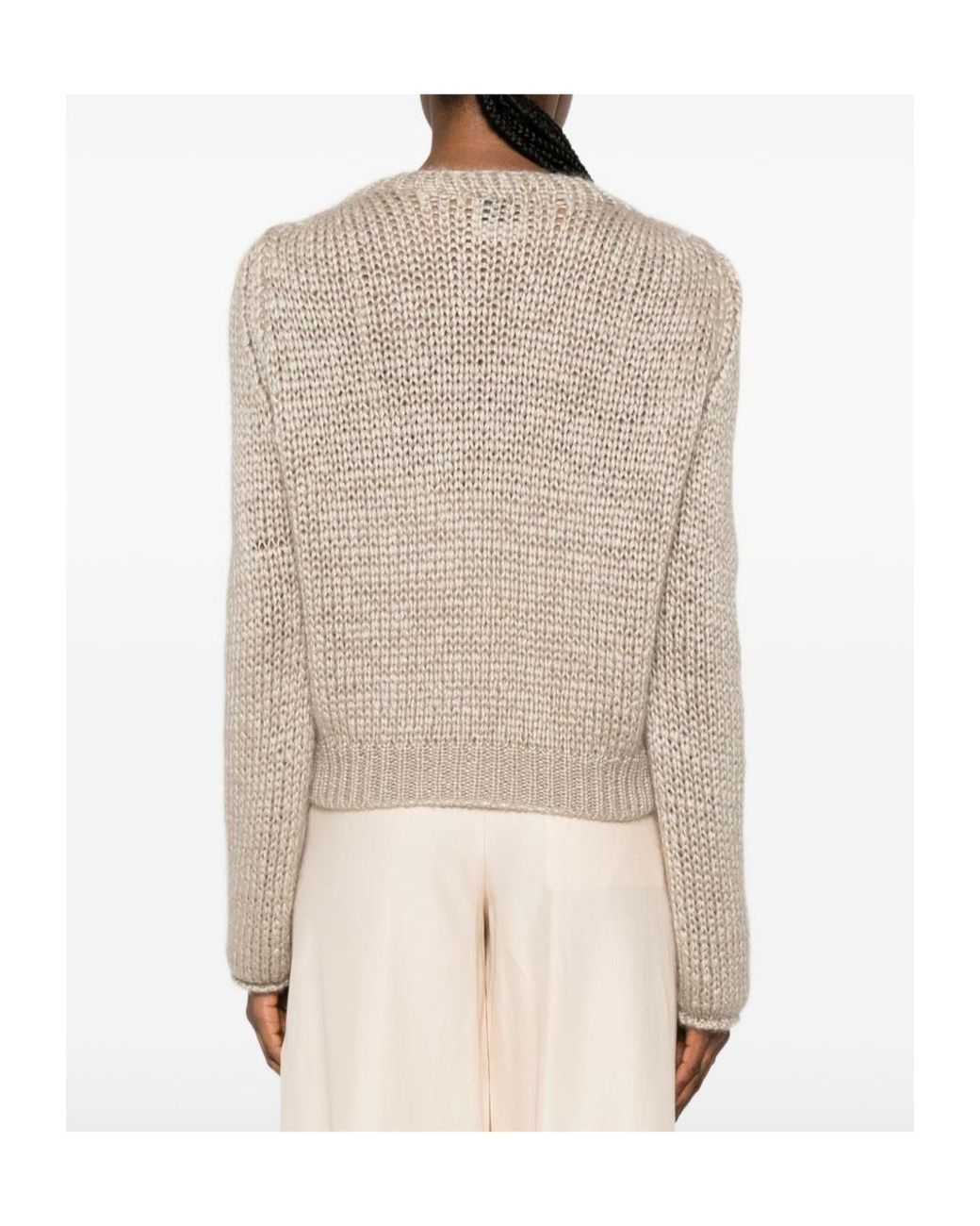Forte_forte Natural Chunky-Knit Button-Up Cardigan
