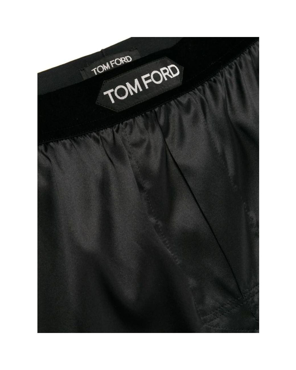 Tom Ford Black Logo-Waistband Stretched Satin Boxers for men