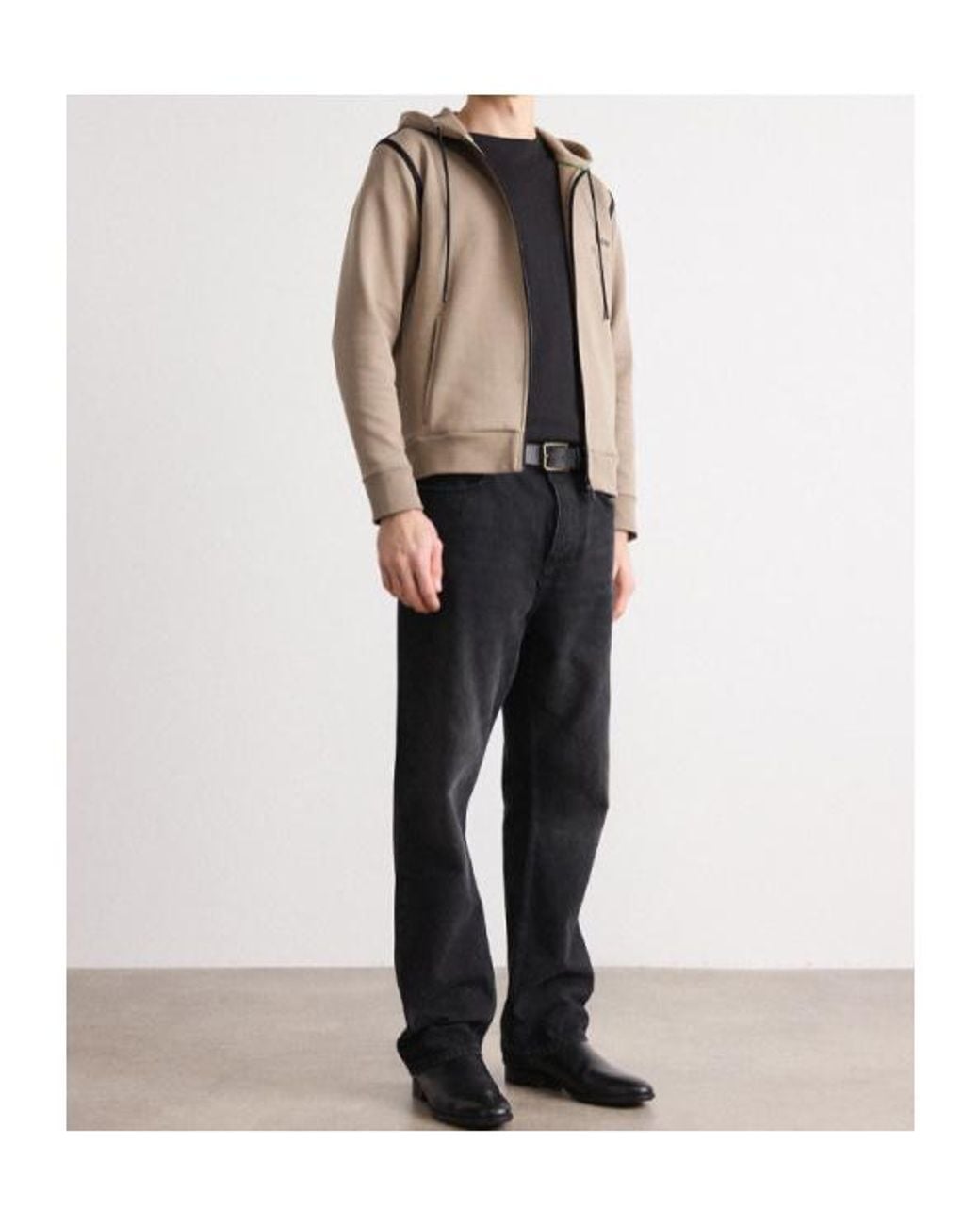 Boss Brown Zip-Up Hoodie for men