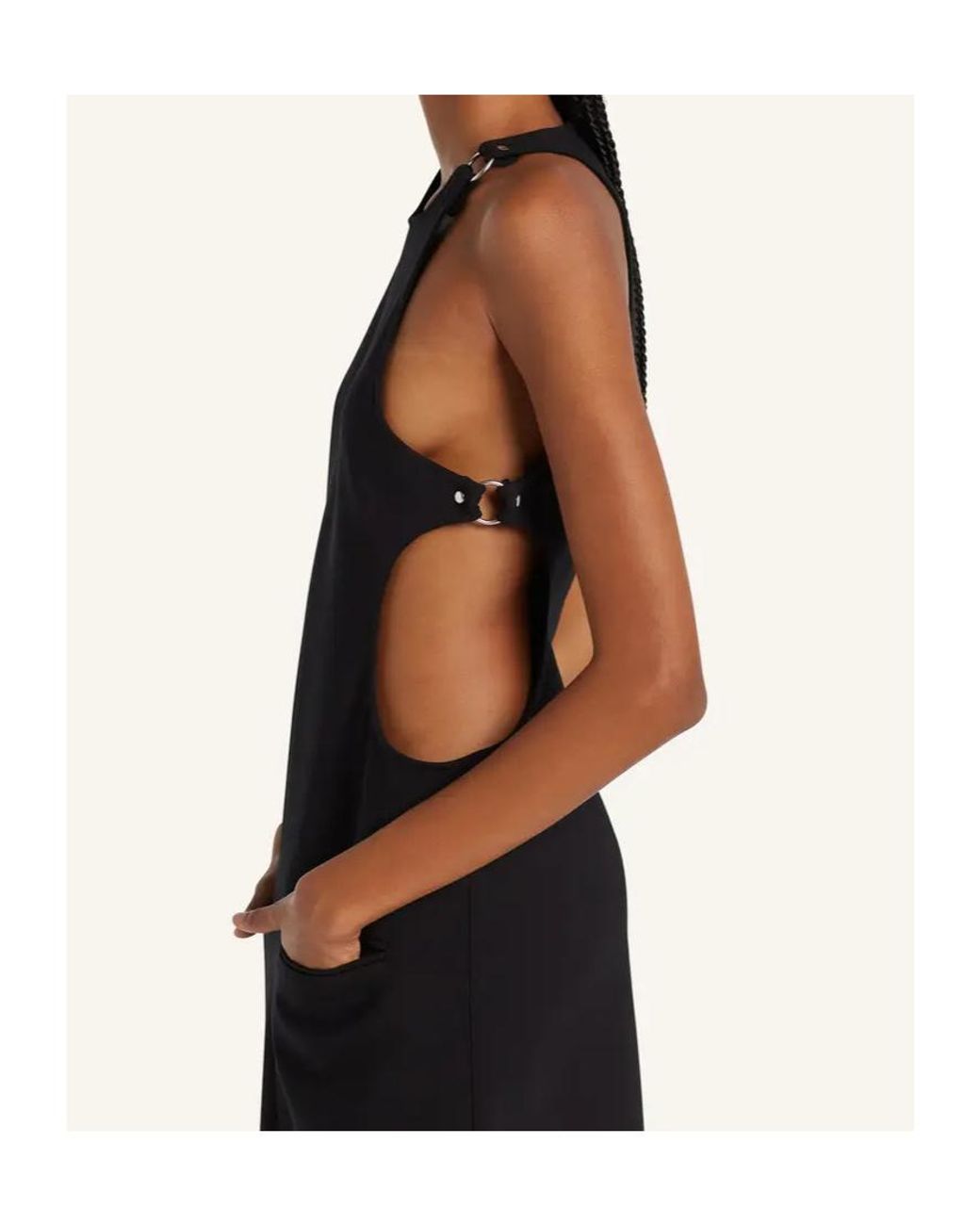 Courreges Black Cut-Out Sleeveless Dress