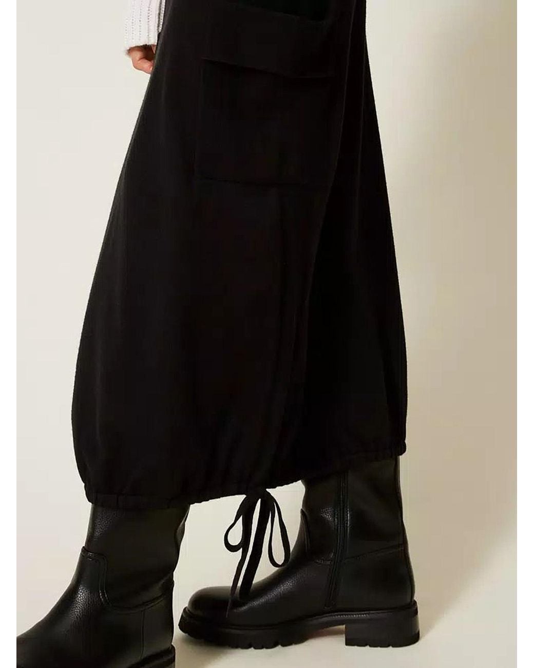 Twinset Black Drawstring Skirt