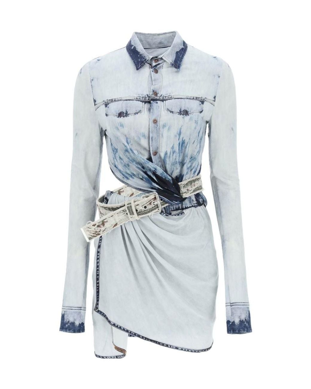 DIESEL Blue D-Hanne Asymmetric Denim Dress