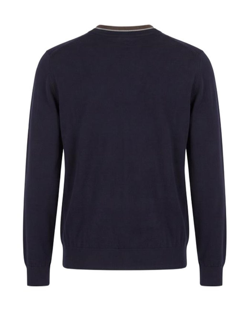Peserico Blue Striped Crew-Neck Knit Top for men