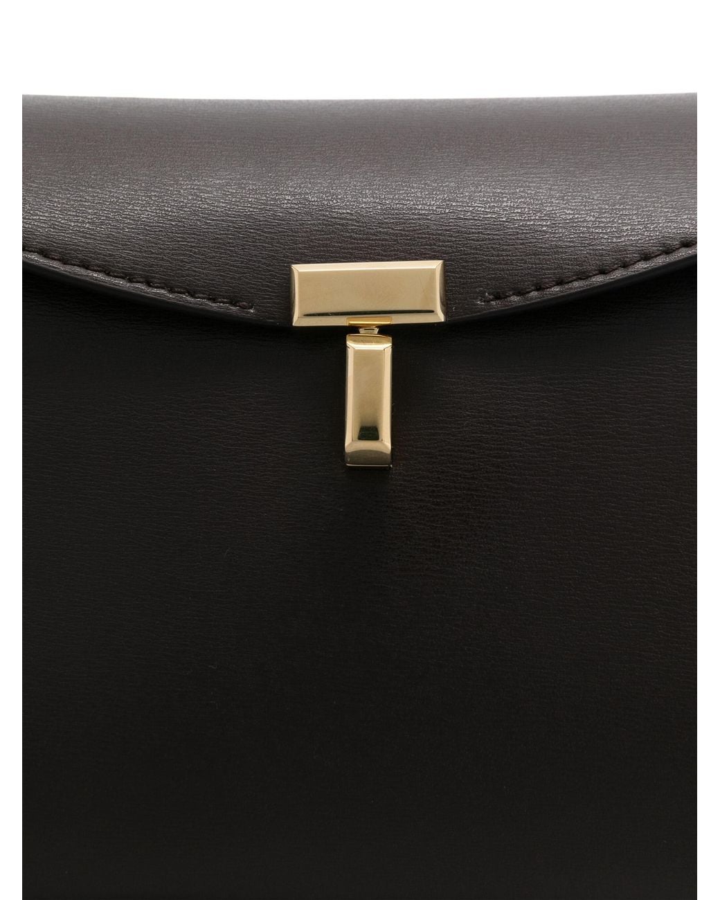Totême  Black T-Lock Leather Clutch