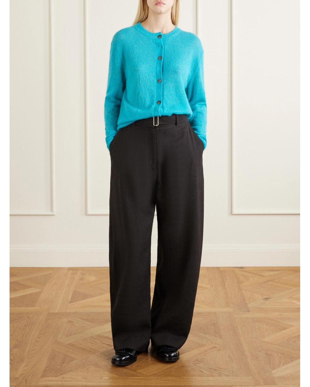 Studio Nicholson Blue Callen Knitted Cardigan