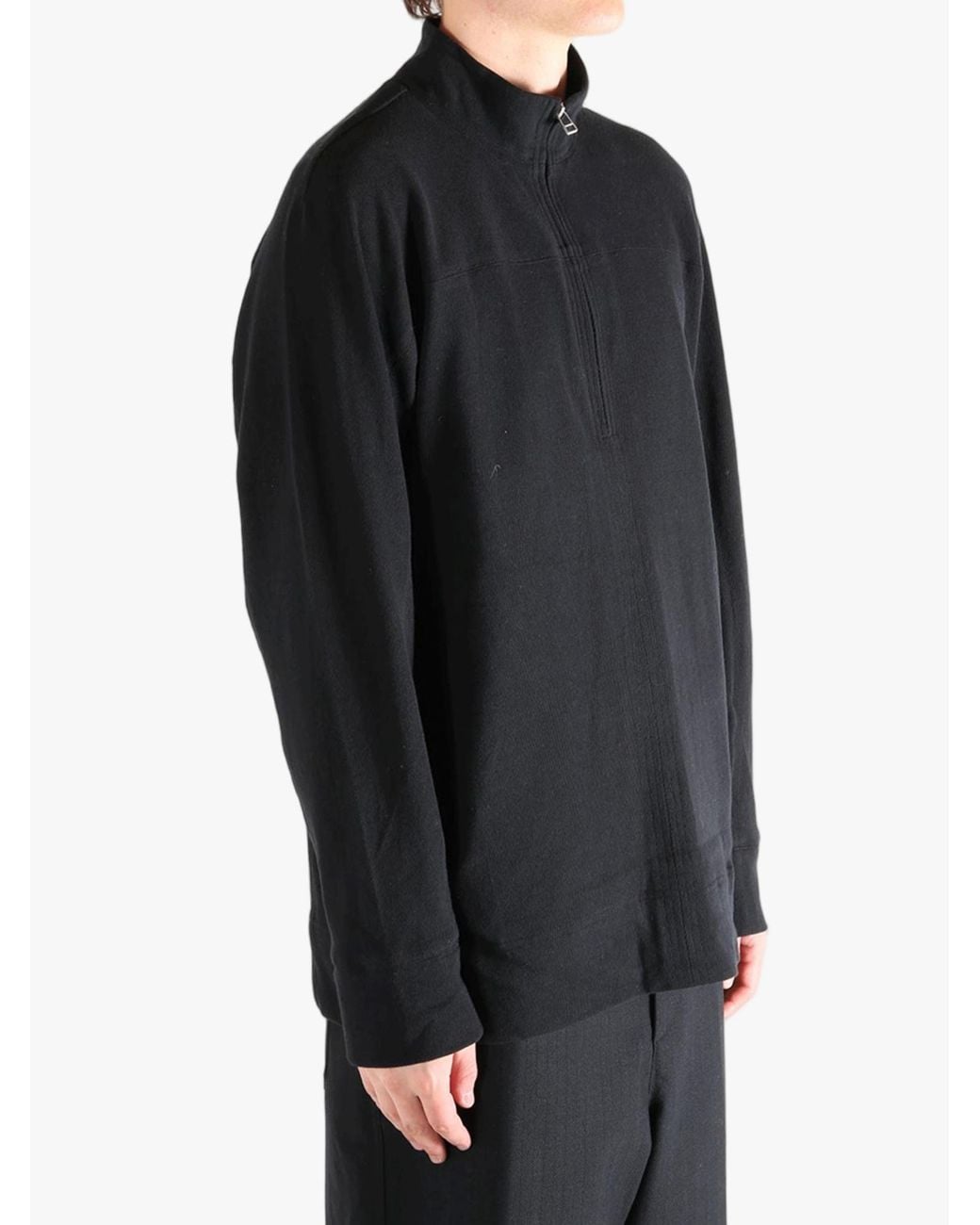 Omar Afridi Black Quarter-Zip Sweatshirt for men