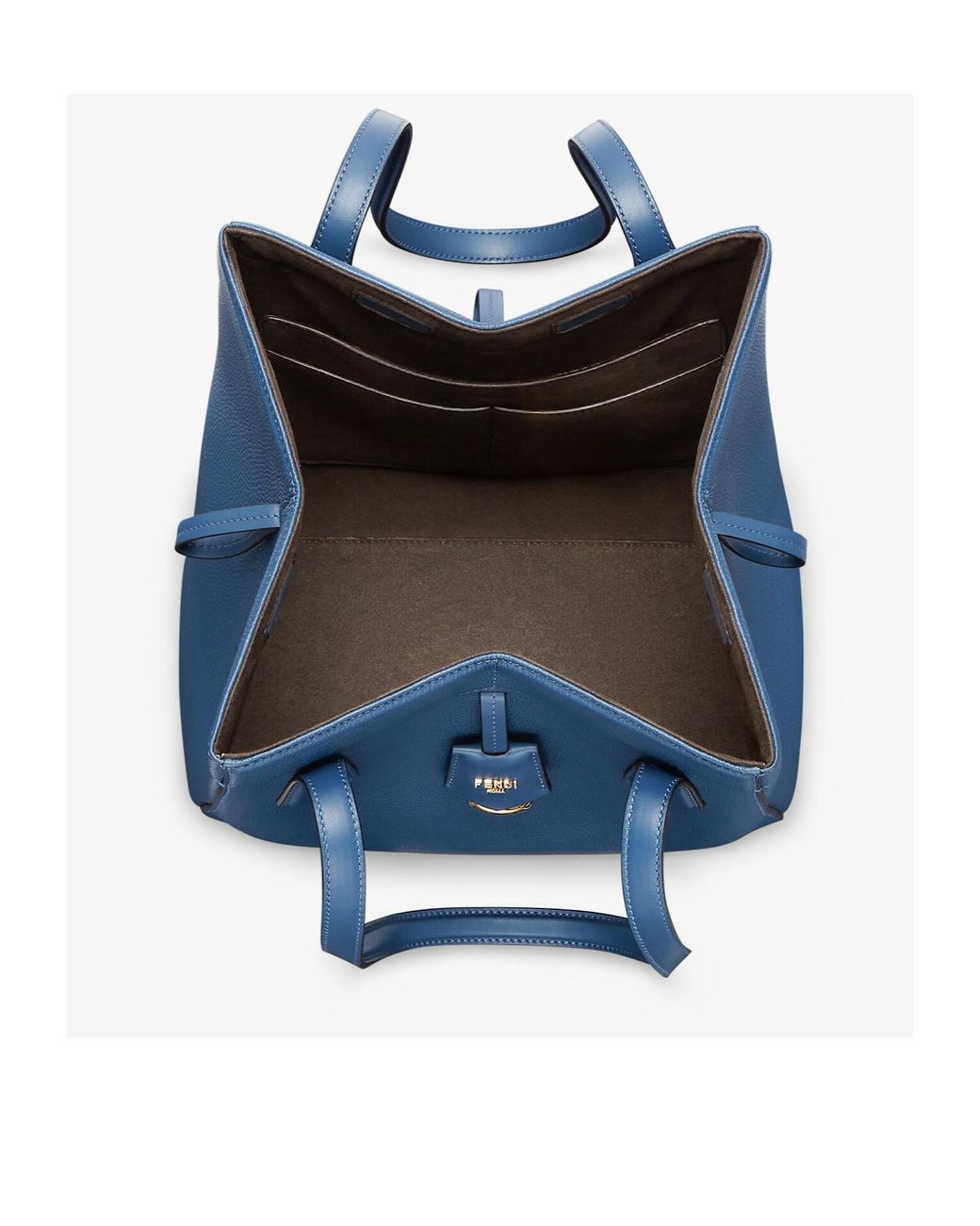 Fendi Blue Origami Logo Detailed Shoulder Bag