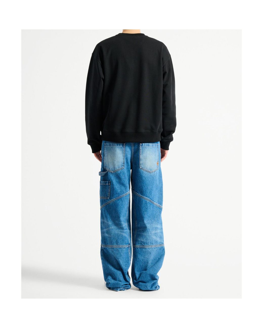 Balmain Black Embroidered Logo Vintage Sweatshirt for men