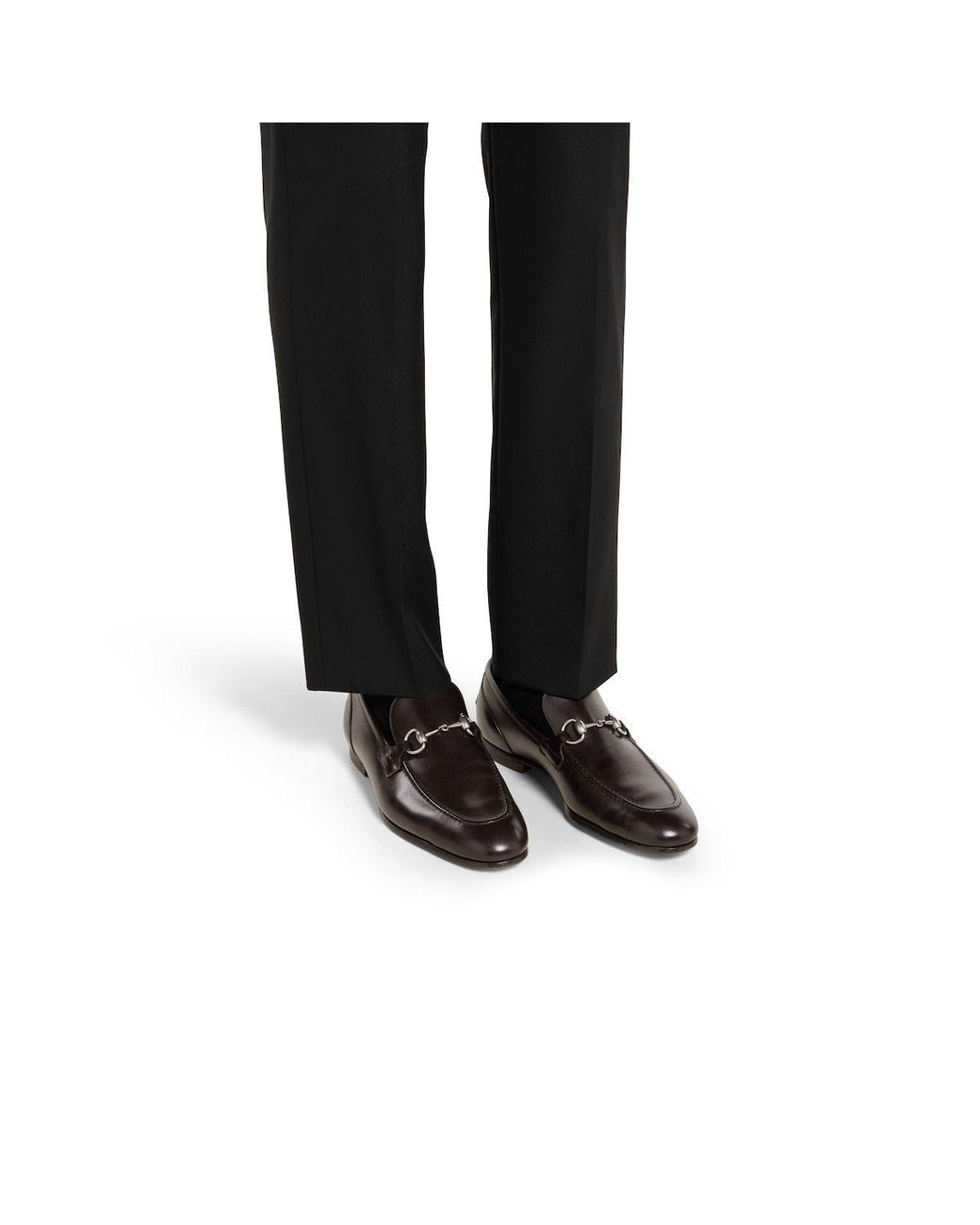 Gucci Brown Jordaan Horsebit Loafers for men