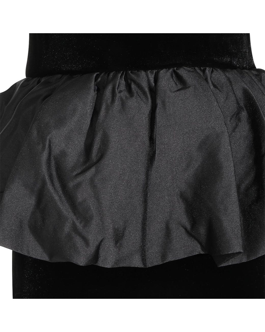 Self-Portrait Black Puff-Sleeve Peplum Dress