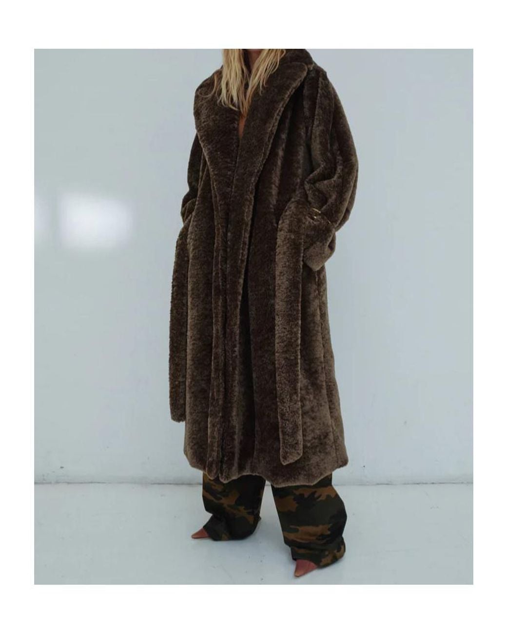 DARKPARK Black Madison Belted Faux Fur Coat for men