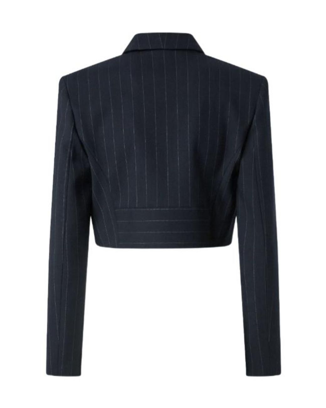 Pinko Blue Double-Breasted Cropped Blazer