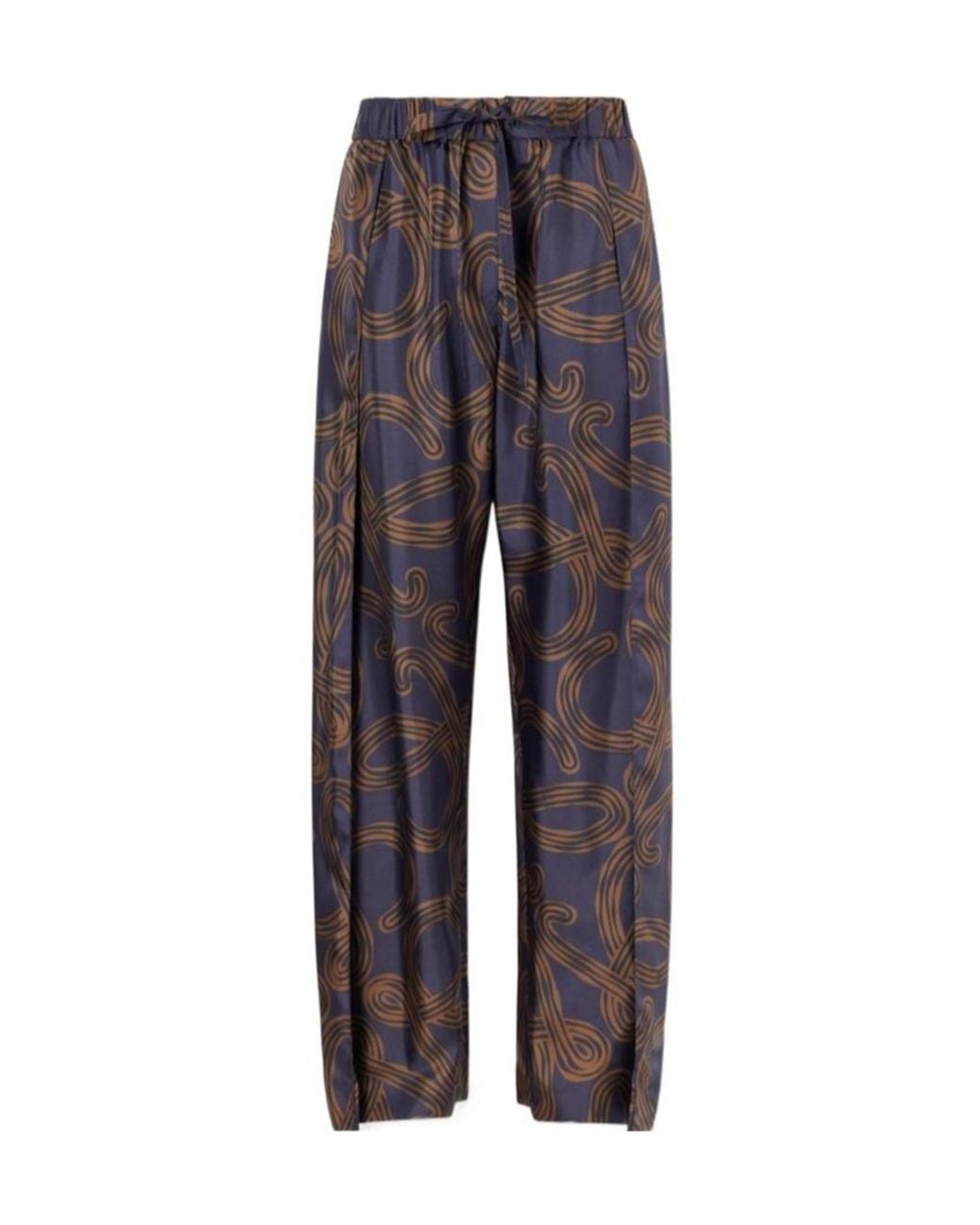 Loewe Blue Paula's Ibiza Printed Mid-Rise Straight-Leg Silk Pants