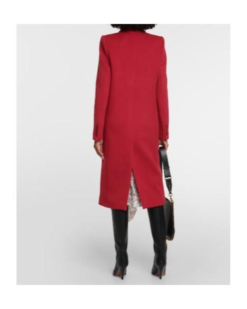 Isabel Marant Red Enarryli Wool And Cashmere Coat