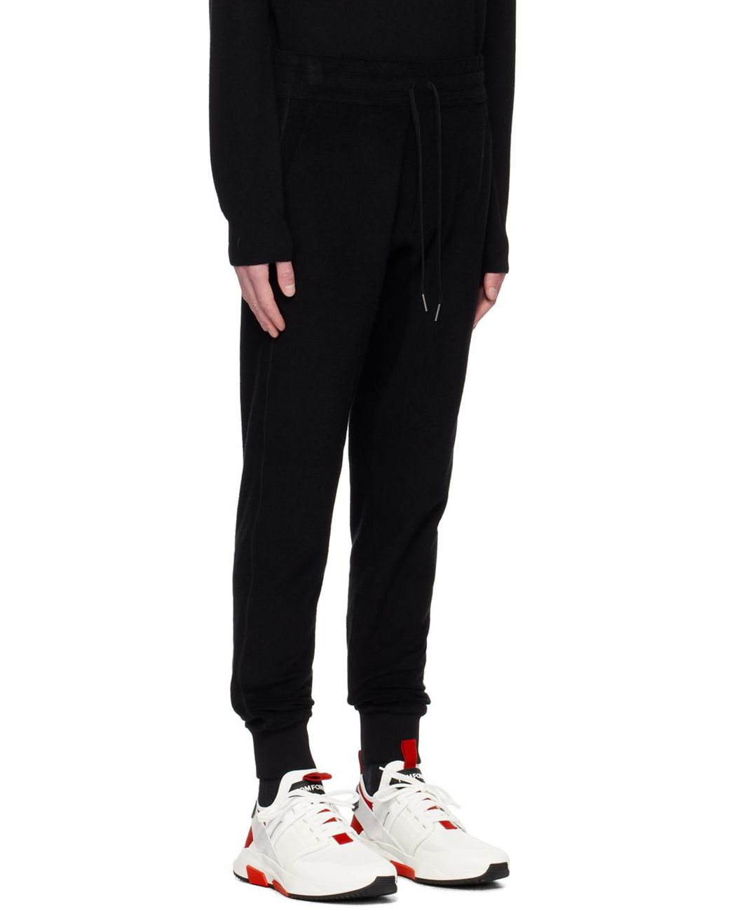 Tom Ford Black Straight-Leg Cotton Track Pants for men