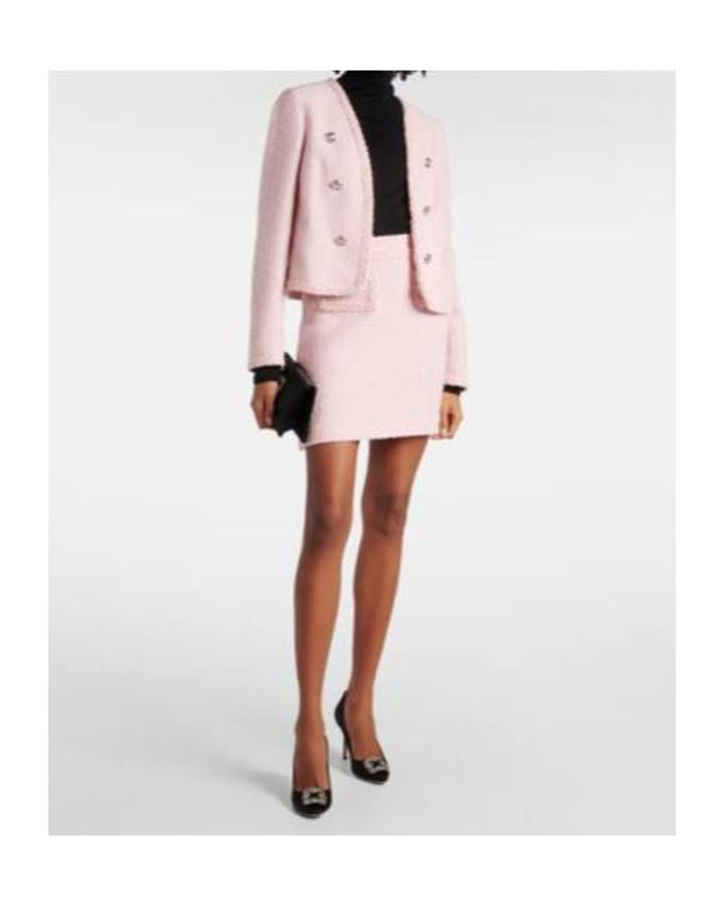 Giambattista Valli Pink Wool-Blend Tweed Jacket
