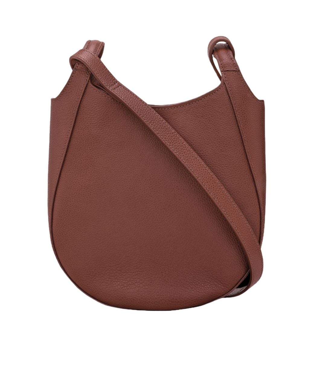 Longchamp Red Small Le Foulonné Grained-Leather Crossbody Bag