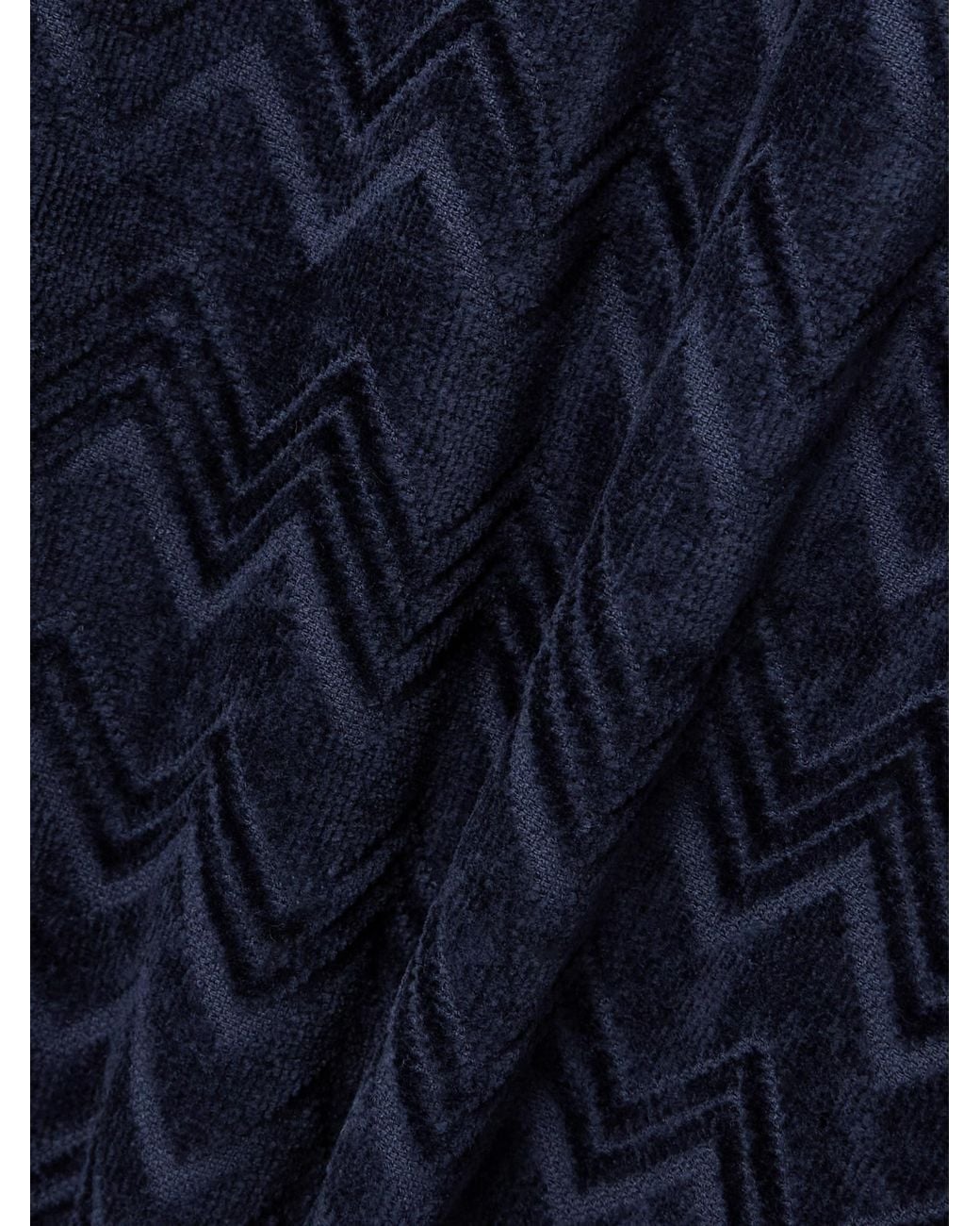 Missoni Blue Belted Striped Cotton-Terry Robe