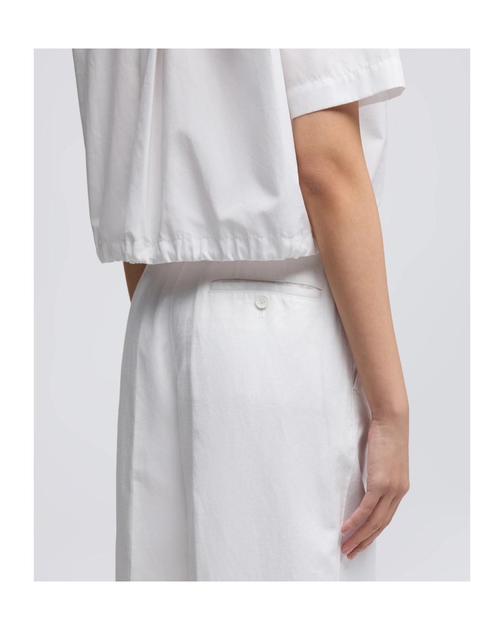 Aspesi White Wide-Leg Trousers