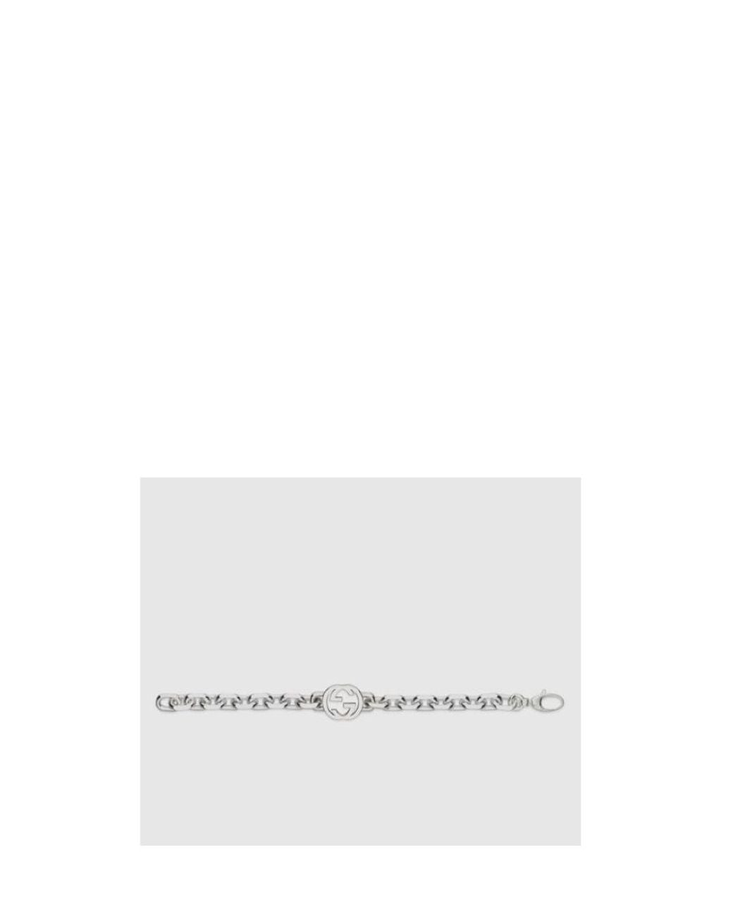 Gucci White Interlocking Chain Bracelet