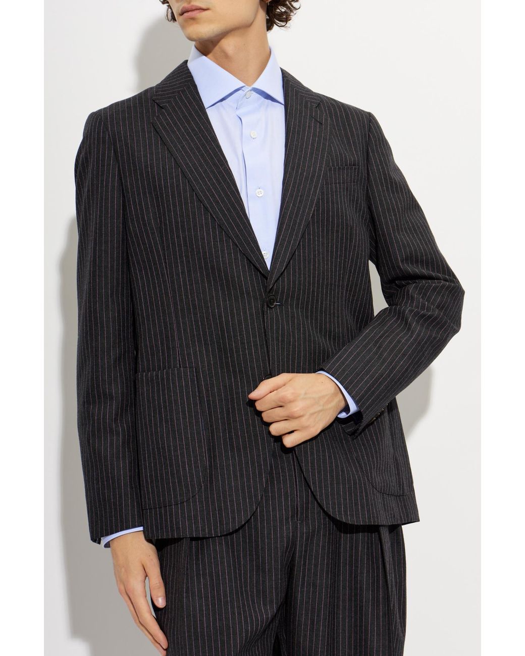 Paul Smith Black Pinstripe Single-Breasted Blazer for men