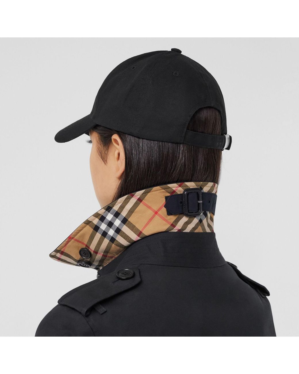 Burberry Black Kensington Heritage Double Breasted Coat