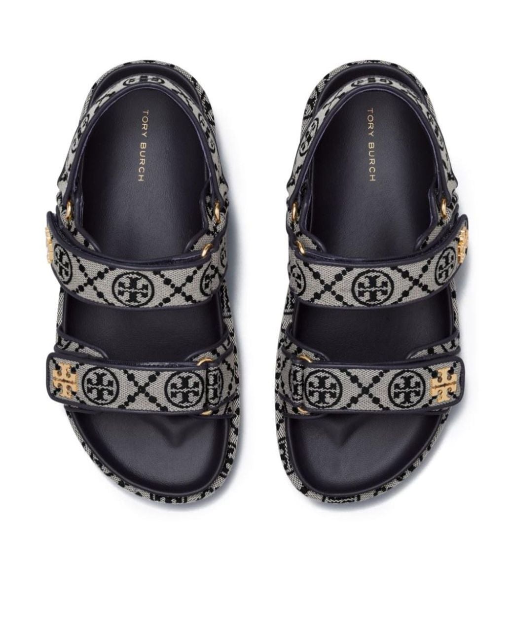 Tory Burch Black T Monogram Kira Sport Sandals