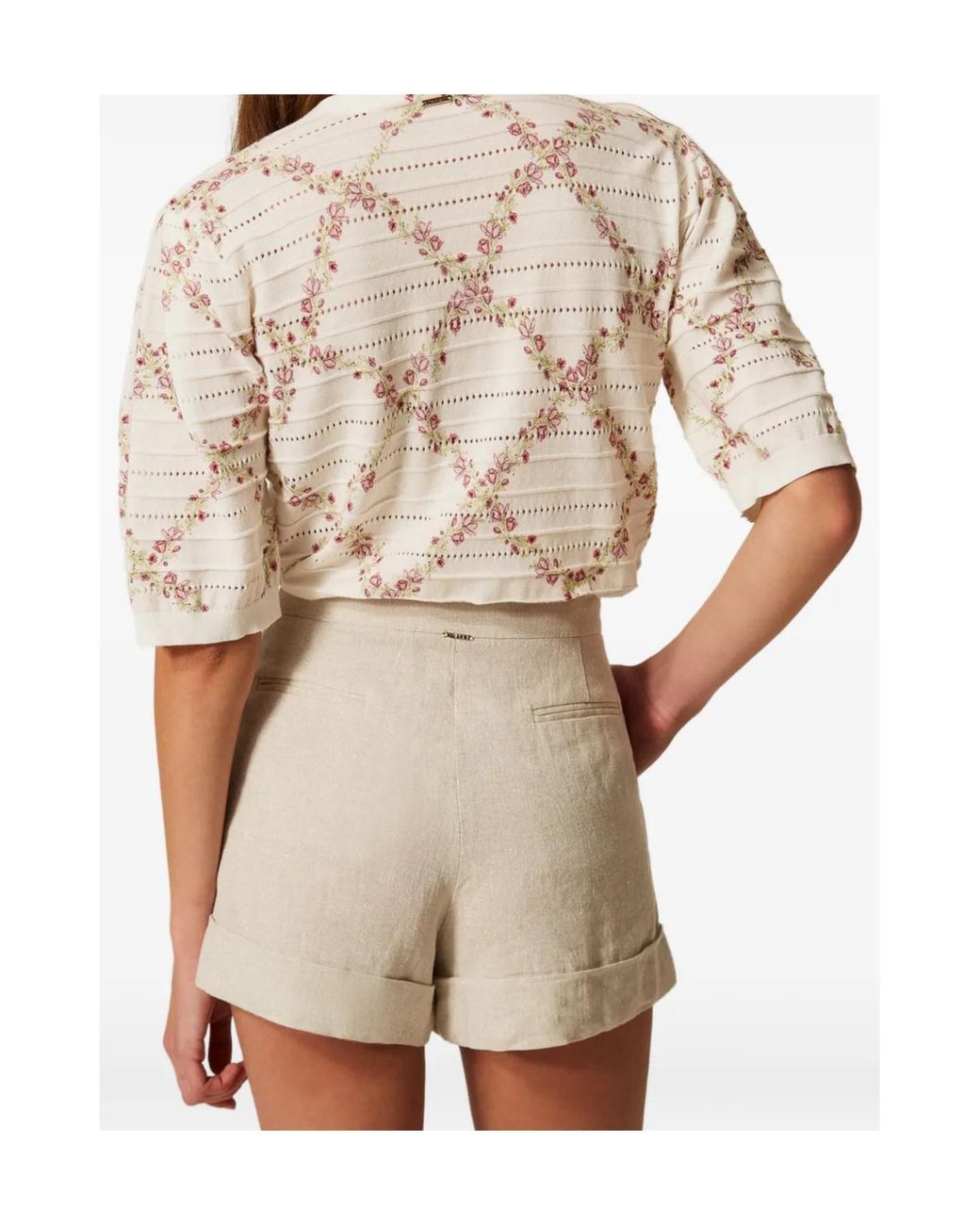 Twinset Natural Floral Pattern Cardigan
