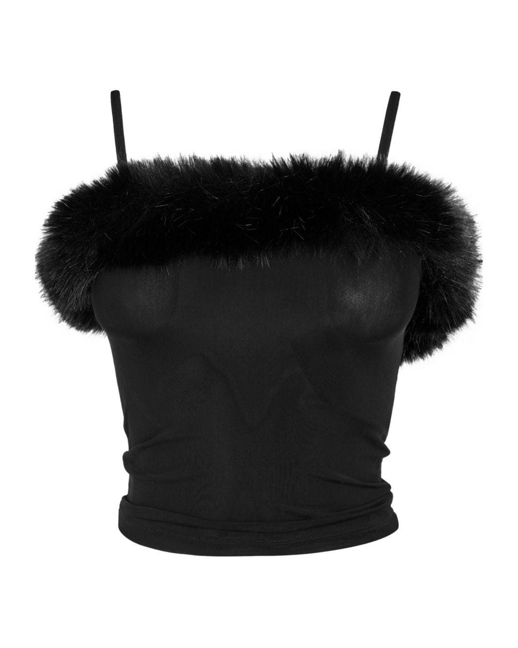 Balenciaga Black Slim-Fit Camisole Crop Top
