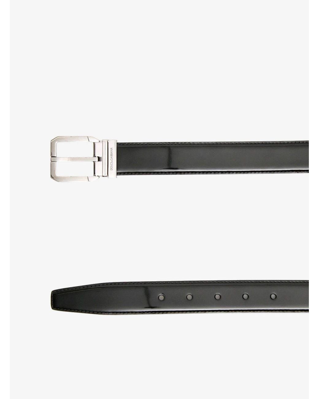 Dolce & Gabbana Black Logo Engraved Buckle Belt for men