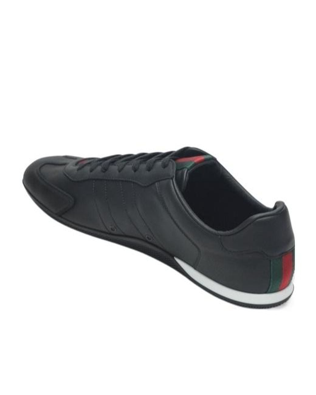 Gucci Black Web Detail Low-Top Sneakers for men