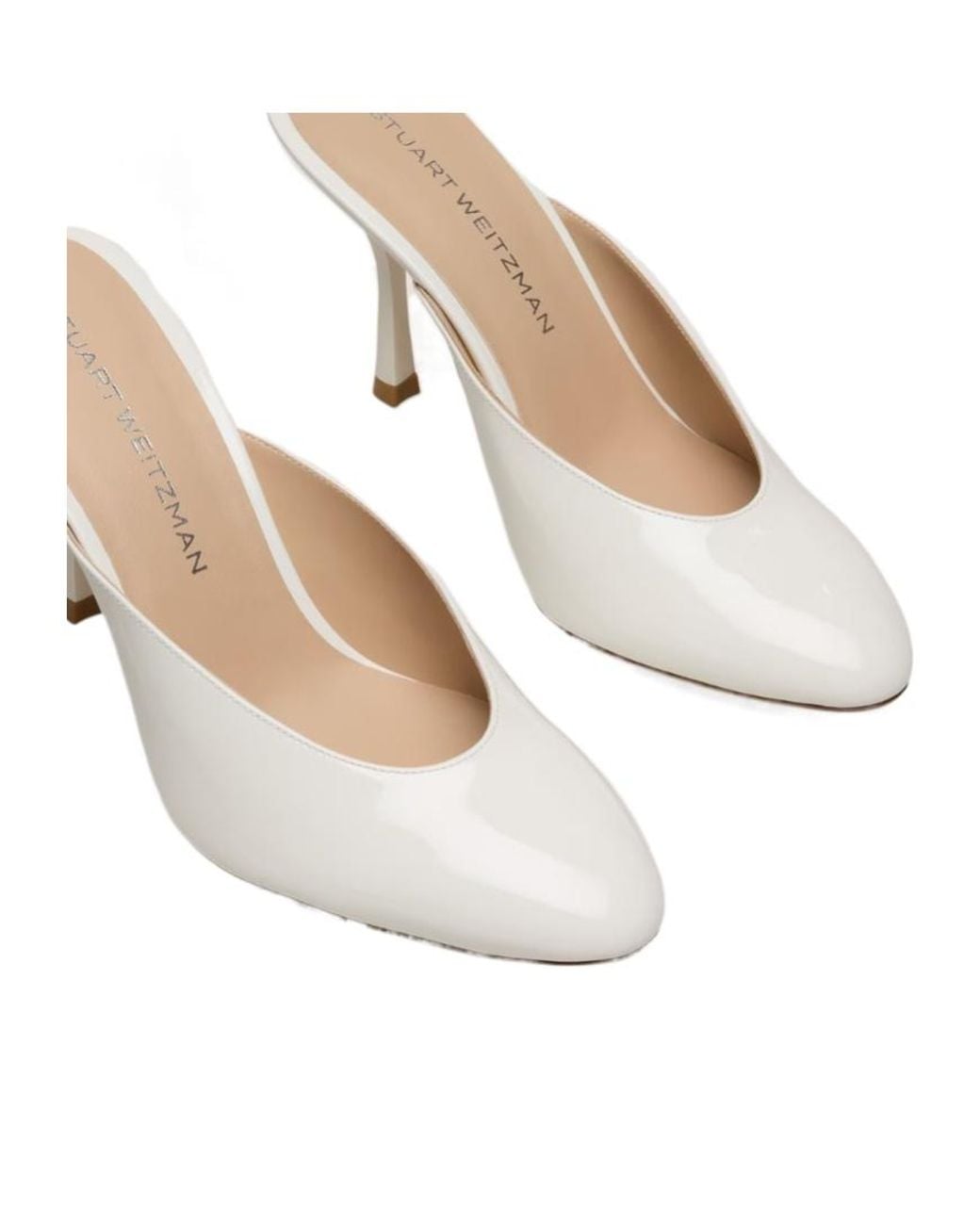 Stuart Weitzman White Madison Mule 85