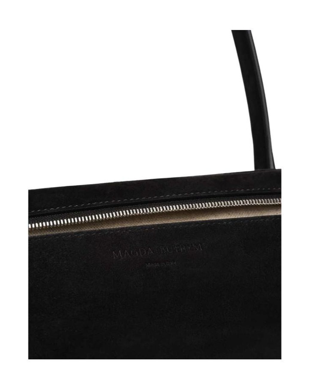 Magda Butrym Black Brigitte Trapeze Floral-Detail Charm Tote Bag