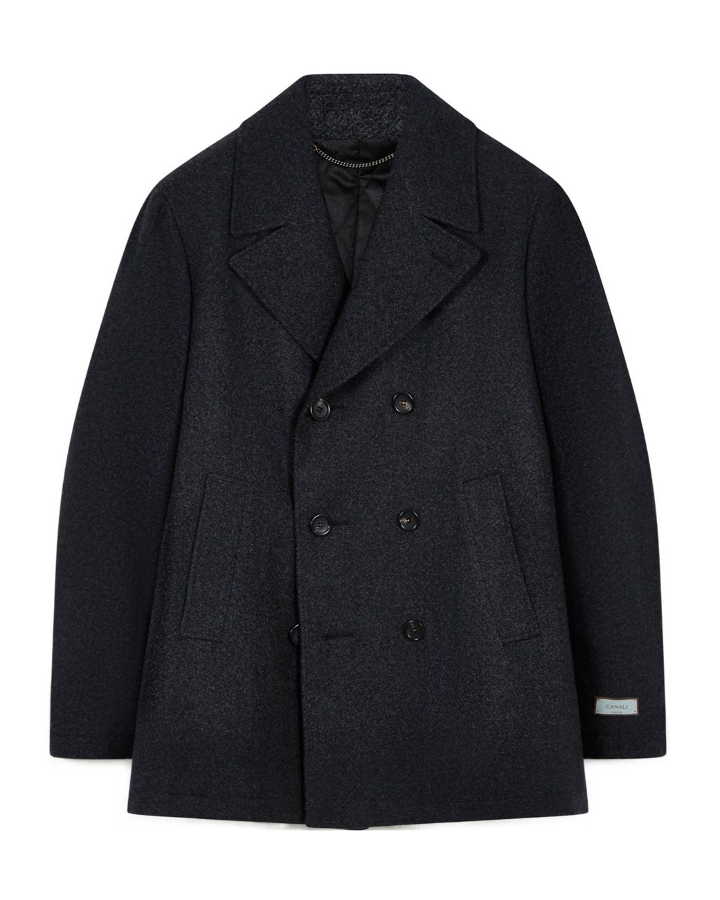 Canali Blue Double-Breasted Coat for men