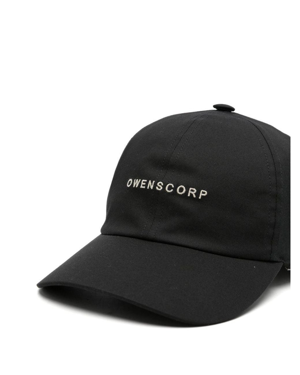 Rick Owens Black Logo Embroidered Baseball Cap for men