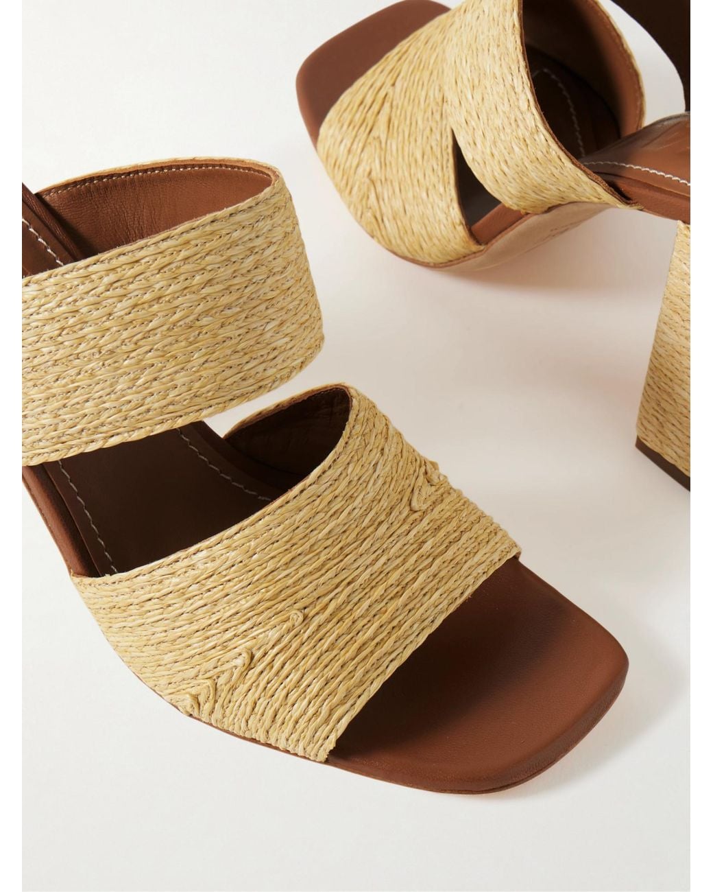 Staud Metallic Woven Sandals