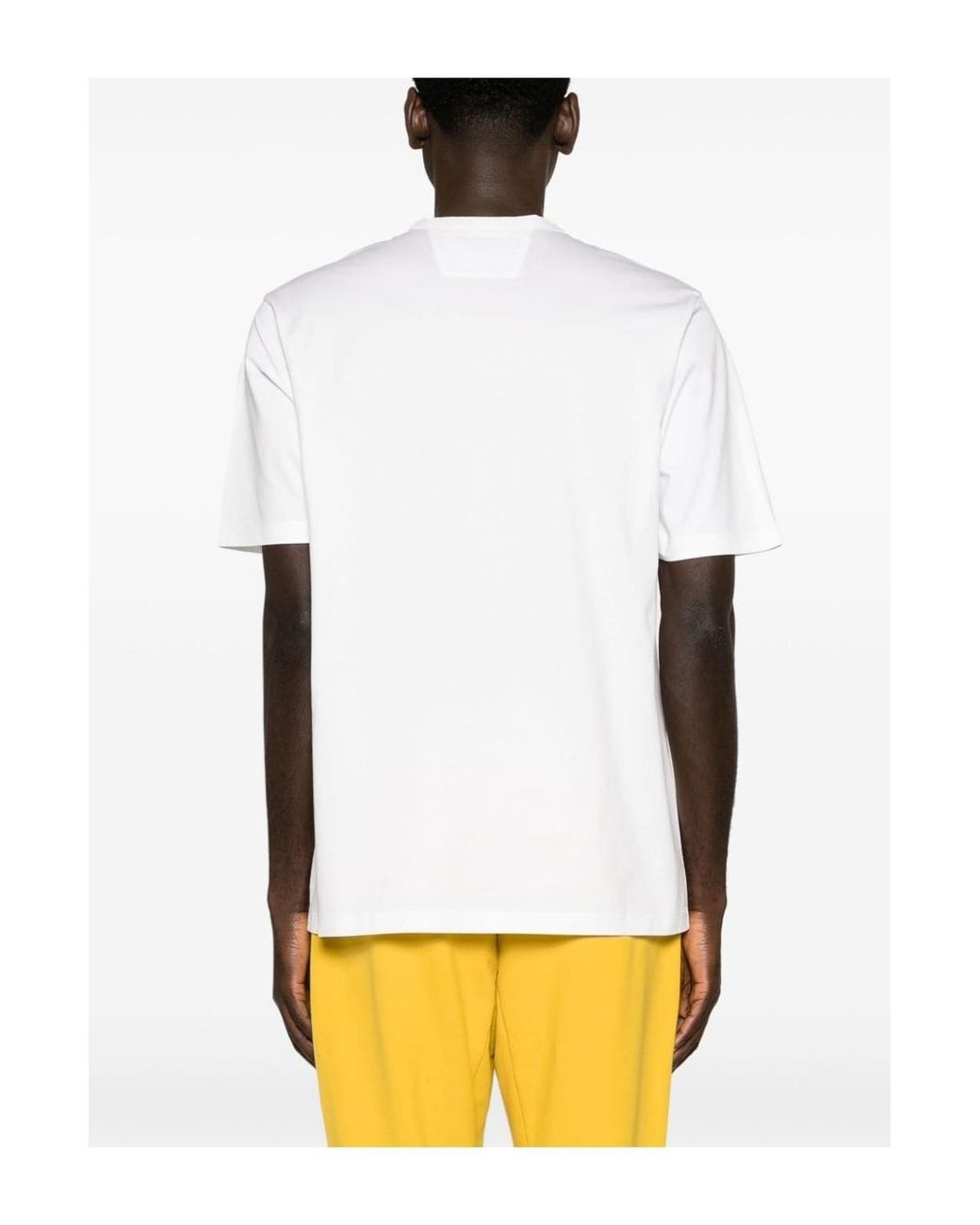 C P Company White Graphic-Print Cotton T-Shirt for men
