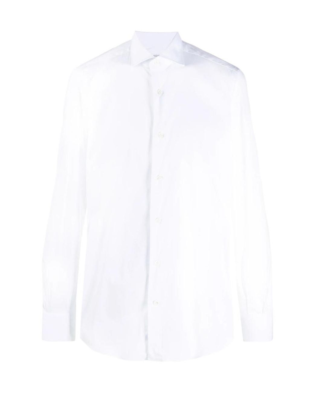 Mazzarelli White Lapel Long Sleeve Shirt for men