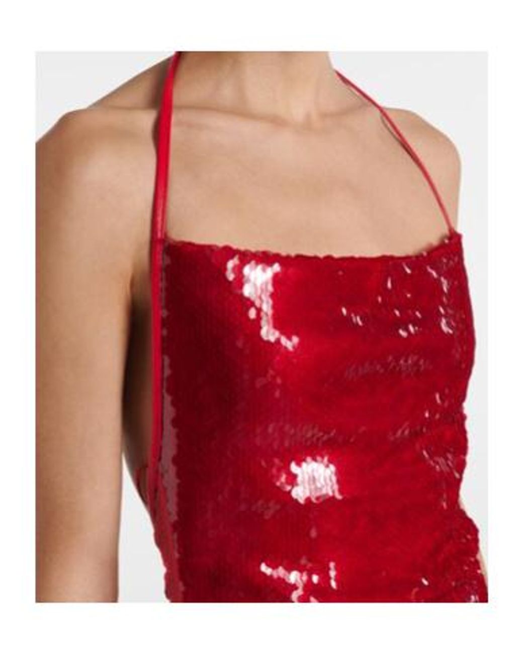 David Koma Red Sequined Minidress
