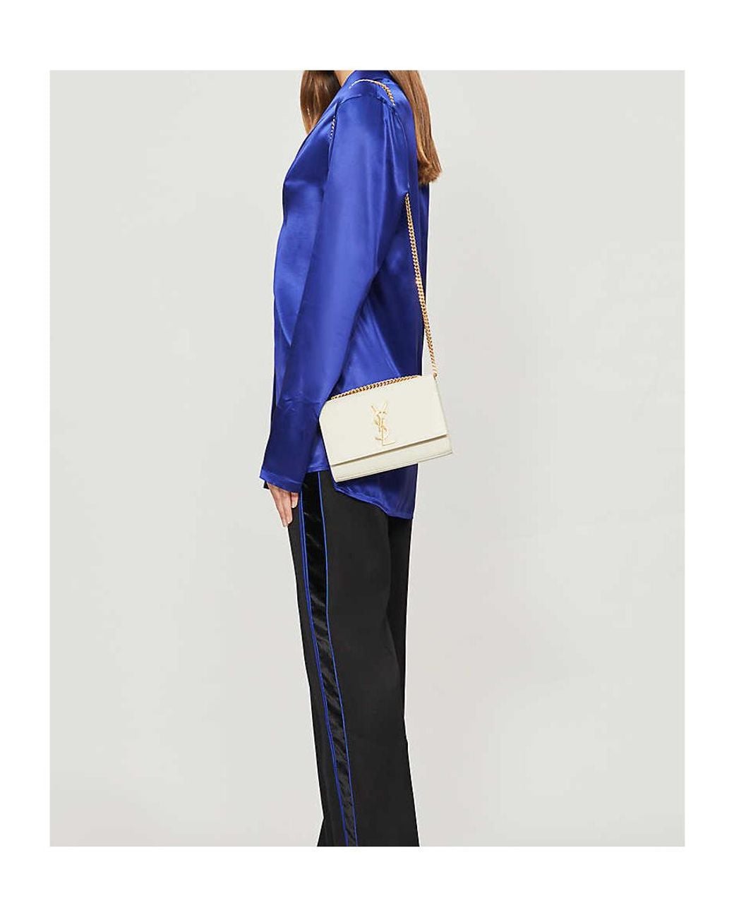 Saint Laurent White Classic Kate Small Crossbody Bag