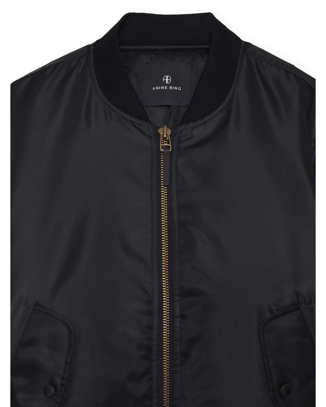 Anine Bing Black Leon Zipped Bomber Jacket