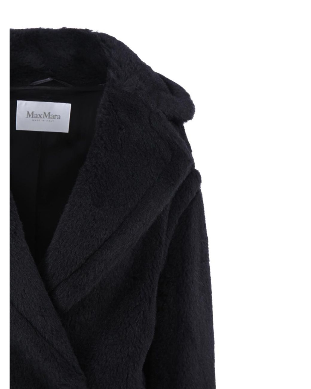 Max Mara Black Tedgirl Button-Up Long Coat