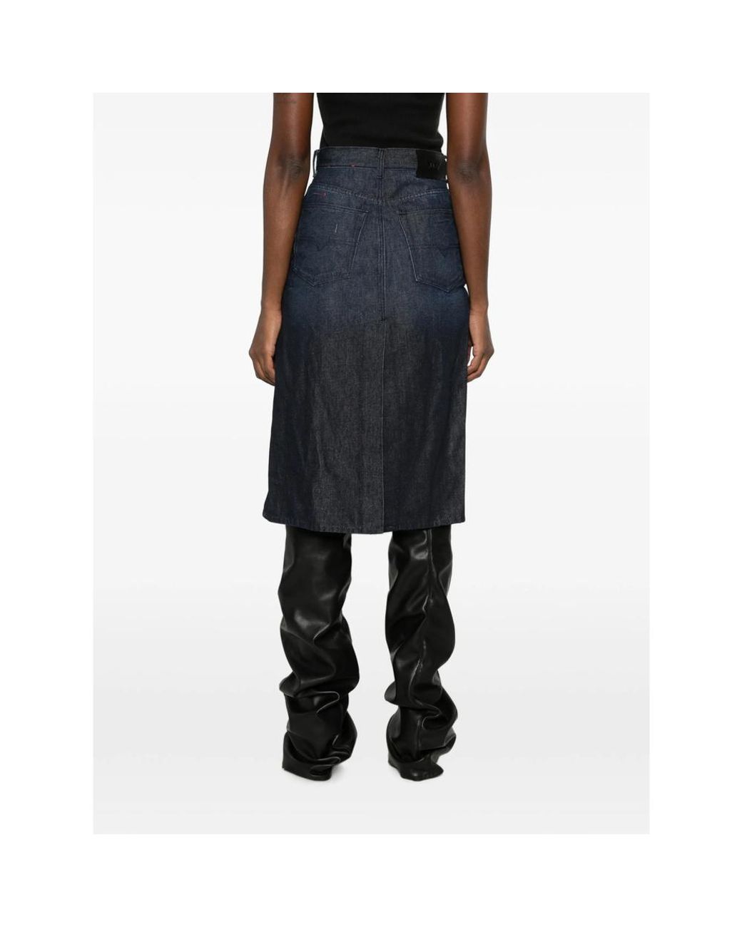 DIESEL Blue Back Slit Midi Skirt