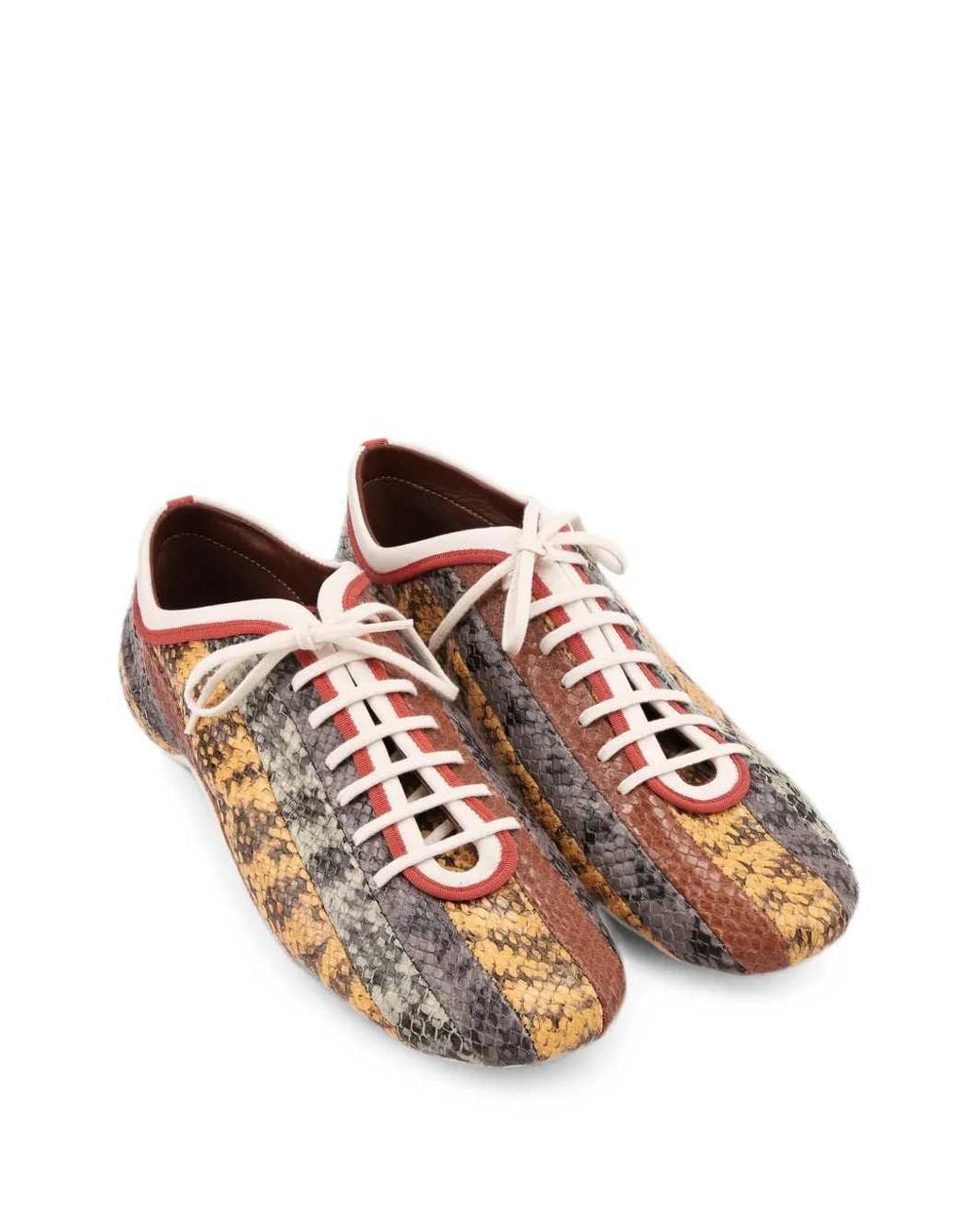 Dries Van Noten Brown Leather Ballerina Sneakers