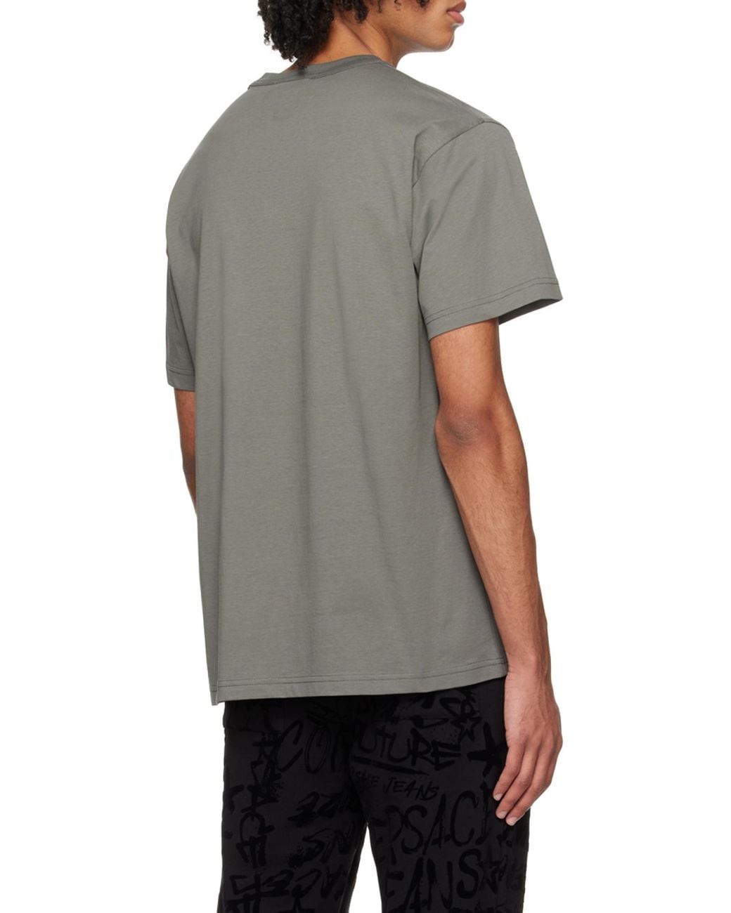 Versace Jeans Green Couture Logo Printed Crewneck T-Shirt for men