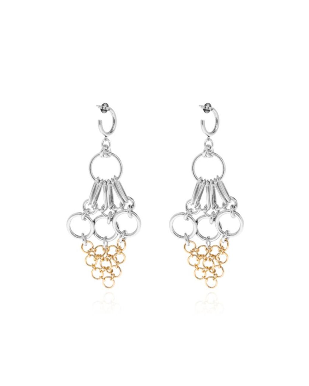 Isabel Marant White Awar Circle-Chain Hoop Earrings