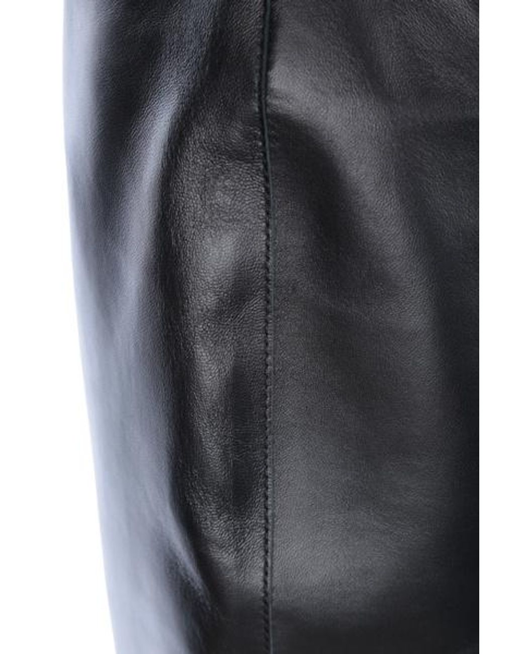 Givenchy Gray Cut-Out Detail Leather Midi Skirt