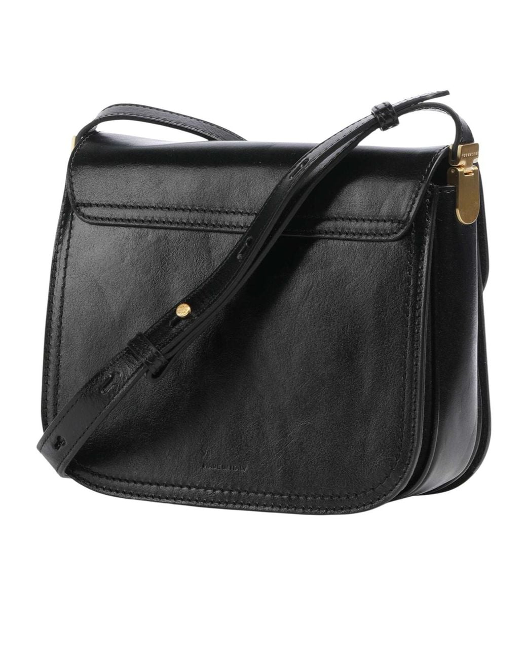 The Bridge Black Twist-Lock Leather Shoulder Bag
