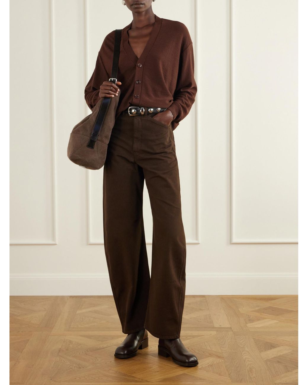 Lemaire Brown Long Sleeved Cardigan for men
