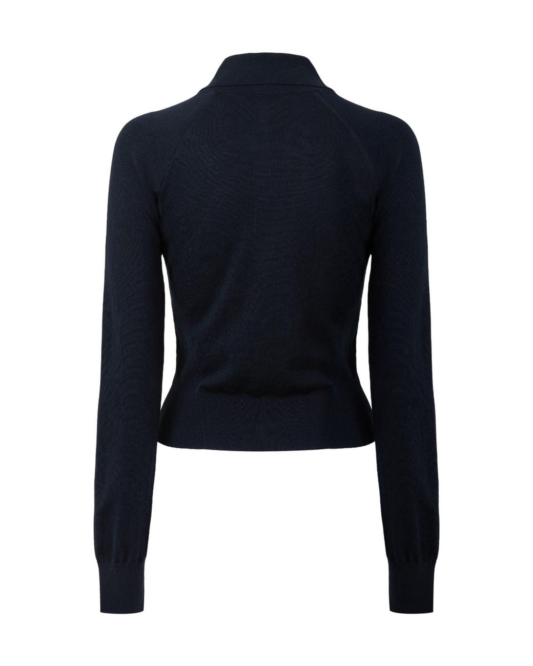 Givenchy Blue Collared Half-Button Long Sleeve Knit Top